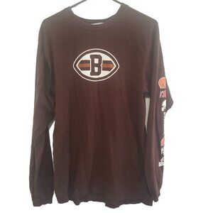Reebok Cleveland Browns Football NFL Brown T Shirt Large Long Sleeve